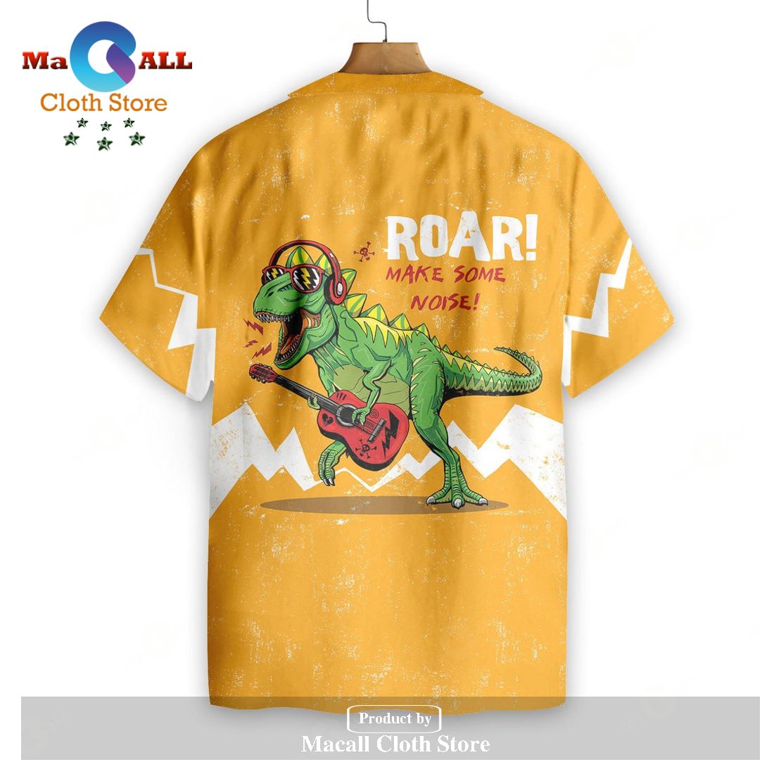 Gifury Dinosaur T-rex Hawaii Shirt Roar Make Some Noise T-rex Hawaiian Shirt