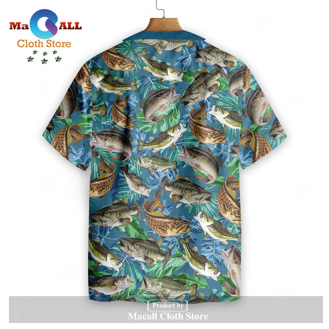 Gifury Fishing Hawaiian Shirt Fishing Aloha Shirt Bass Fish Pattern Gifury Fishing Hawaiian Shirt Fishing Aloha Shirt Bass Fish Pattern