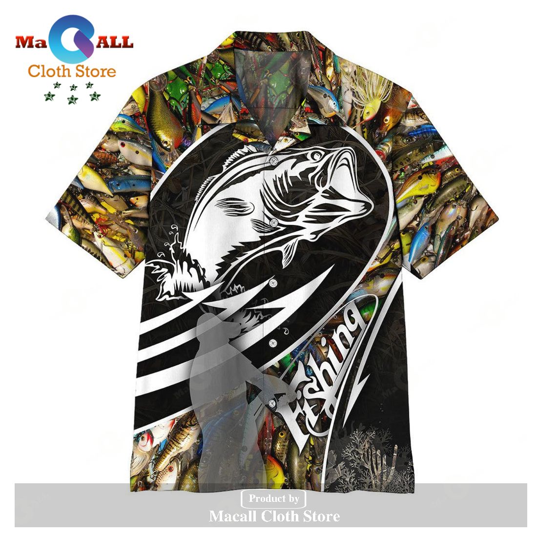 Gifury Fishing Hawaiian Shirt Fishing Aloha Shirt Colorful Fish Bass F Gifury Fishing Hawaiian Shirt Fishing Aloha Shirt Colorful Fish Bass F
