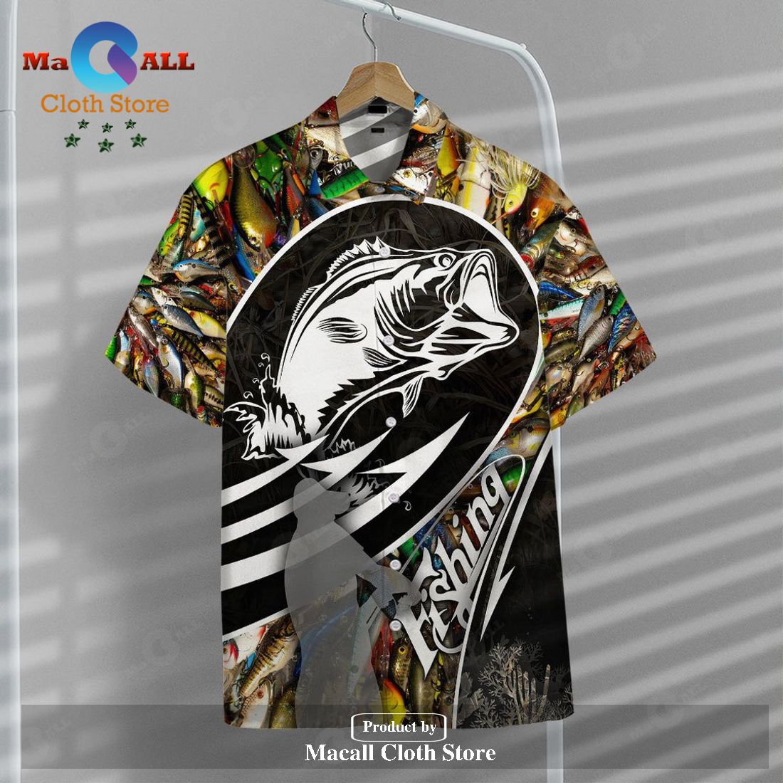 Gifury Fishing Hawaiian Shirt Fishing Aloha Shirt Colorful Fish Bass F Gifury Fishing Hawaiian Shirt Fishing Aloha Shirt Colorful Fish Bass F