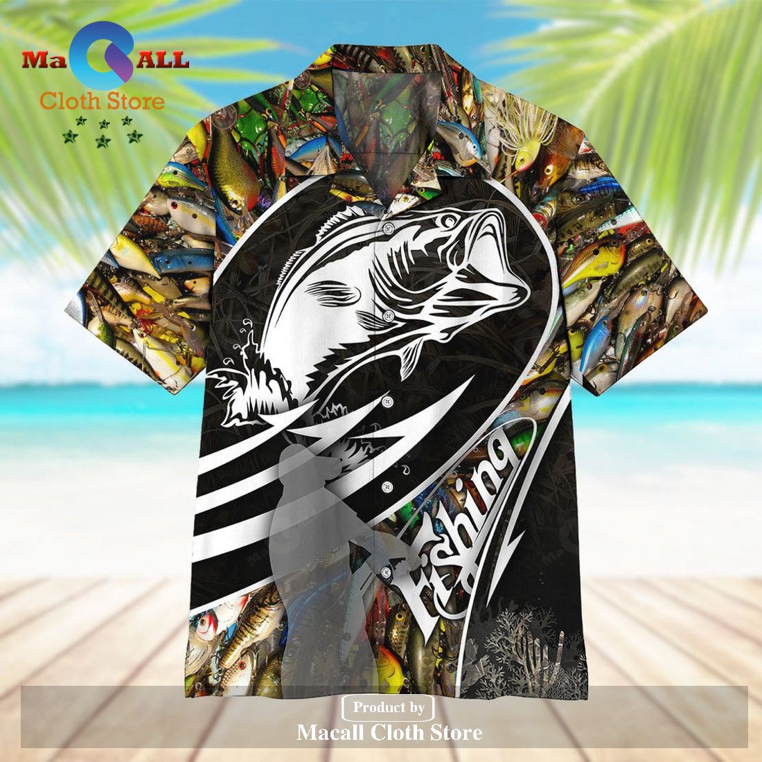 Gifury Fishing Hawaiian Shirt Fishing Aloha Shirt Colorful Fish Bass F Gifury Fishing Hawaiian Shirt Fishing Aloha Shirt Colorful Fish Bass F
