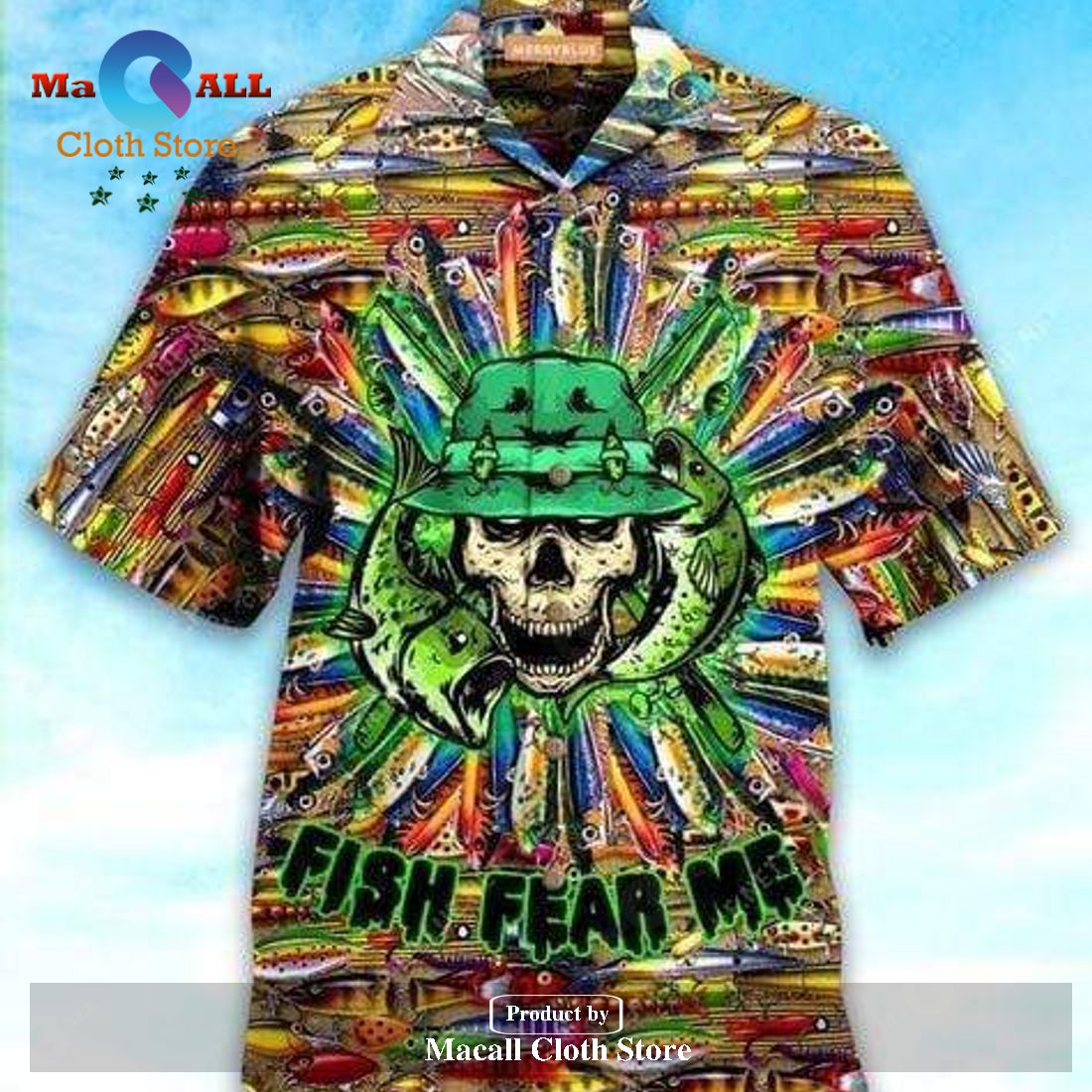 Gifury Fishing Hawaiian Shirt Fishing Aloha Shirt Fish Fear Me Skull Gifury Fishing Hawaiian Shirt Fishing Aloha Shirt Fish Fear Me Skull
