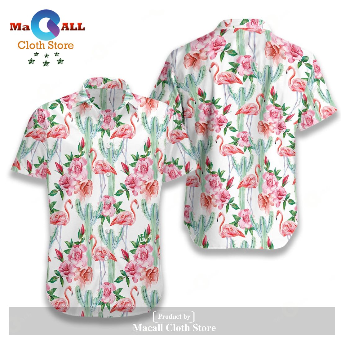 Gifury Flamingo Aloha Shirt White Flamingo Cactus Hawaiian Shirt Gifury Flamingo Aloha Shirt White Flamingo Cactus Hawaiian Shirt