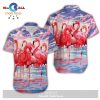 Gifury Flamingo Hawaii Shirt Orange Flamingo Dark Green Tropical Hawaiian Shirt