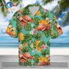 Gifury Flamingo Hawaii Shirt Orange Flamingo Dark Green Tropical Hawaiian Shirt