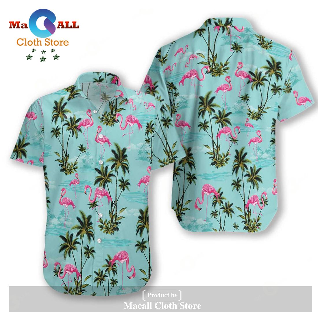 Gifury Flamingo Hawaiian Shirt Blue Flamingo Palm Tree Hawaii Shirt Fl Gifury Flamingo Hawaiian Shirt Blue Flamingo Palm Tree Hawaii Shirt Fl