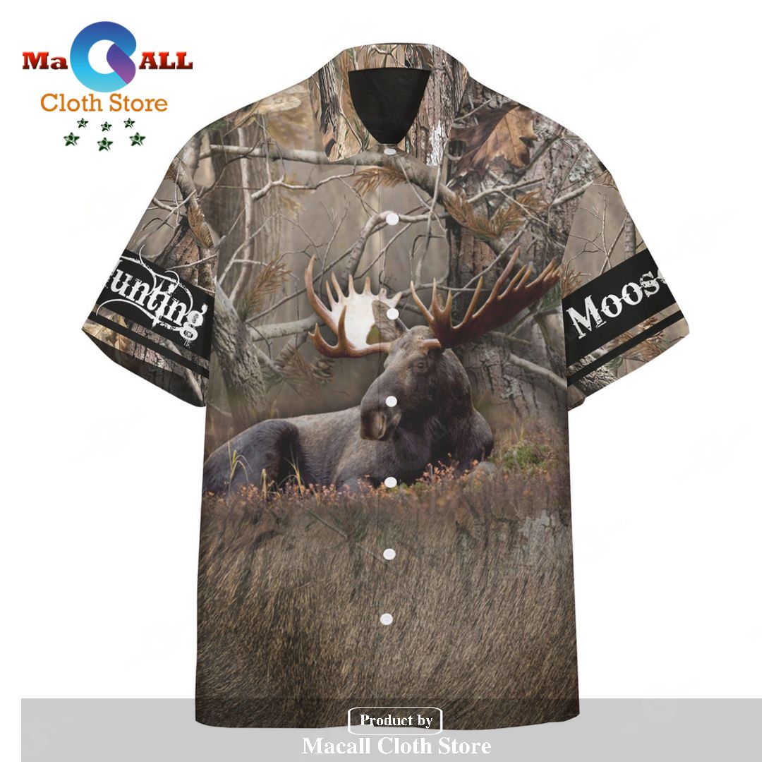 Gifury Hunting Shirt Hunting Aloha Shirt Moose Hunting Hawaiian Shirt ...