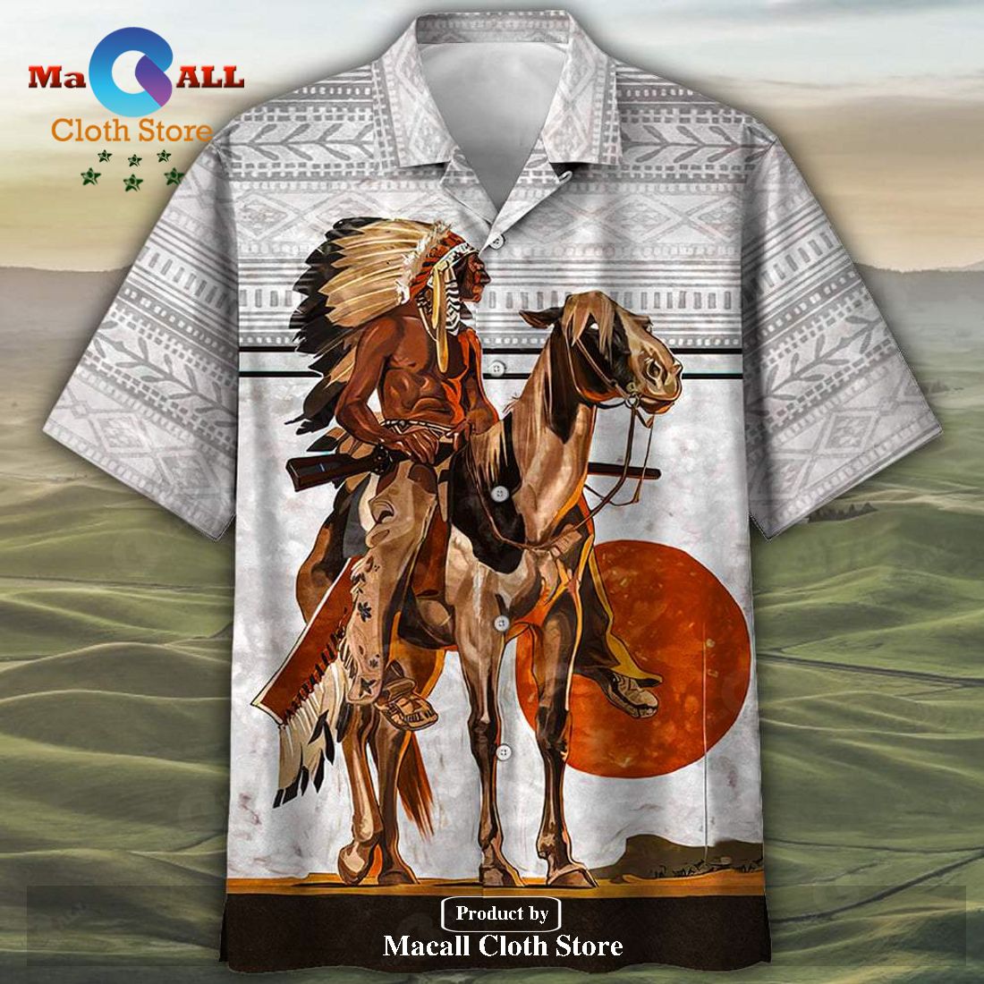 Gifury Native American Hawaii Shirt Native American Chief Riding Horse Gifury Native American Hawaii Shirt Native American Chief Riding Horse