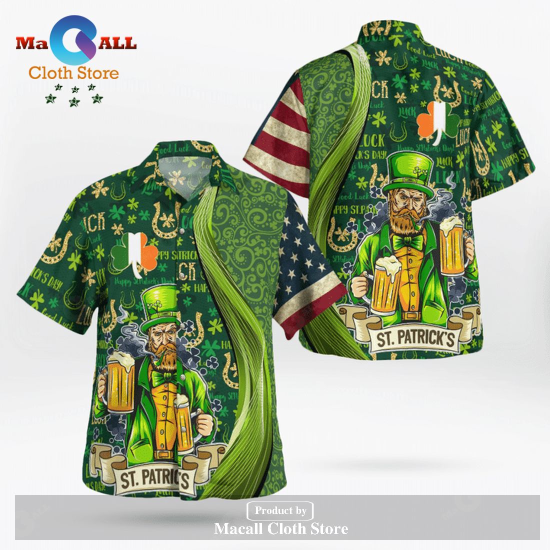 Gifury St Patrick's Day Hawaii Shirt Good Luck Shamrock Drinking Man_ Gifury St Patrick's Day Hawaii Shirt Good Luck Shamrock Drinking Man_