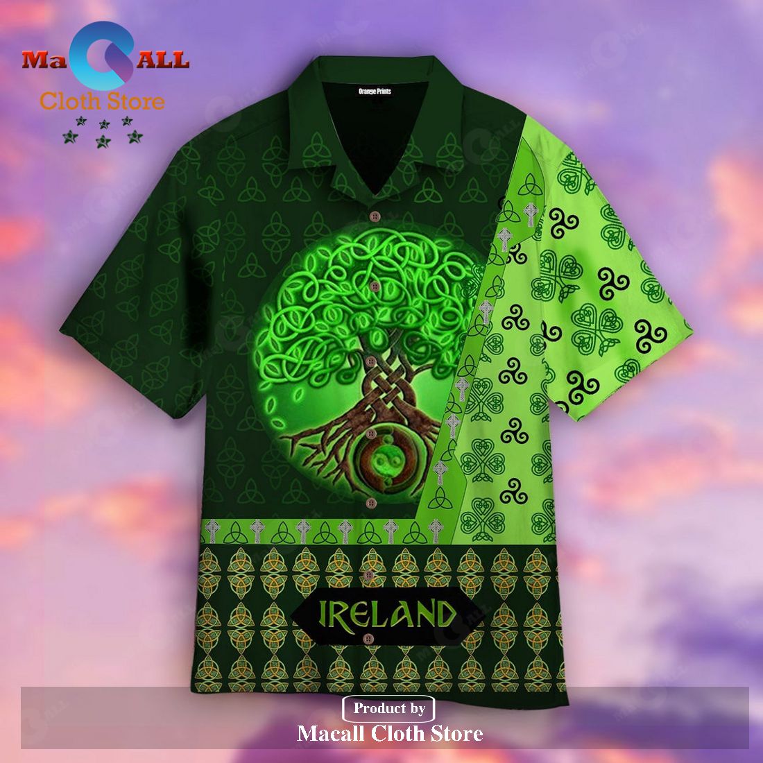 Gifury St Patrick’s Day Hawaii Shirt Tree Ireland Celtic Knot Green Al