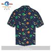 Gifury UFO Alien Hawaii Shirt Yellow UFO Blue Alien Blue Planet Patter