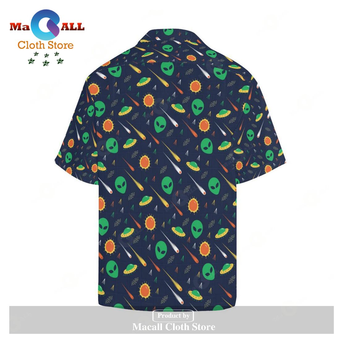 Gifury UFO Alien Hawaiian Shirt Alien UFO Comet Pattern Hawaii Shirt_