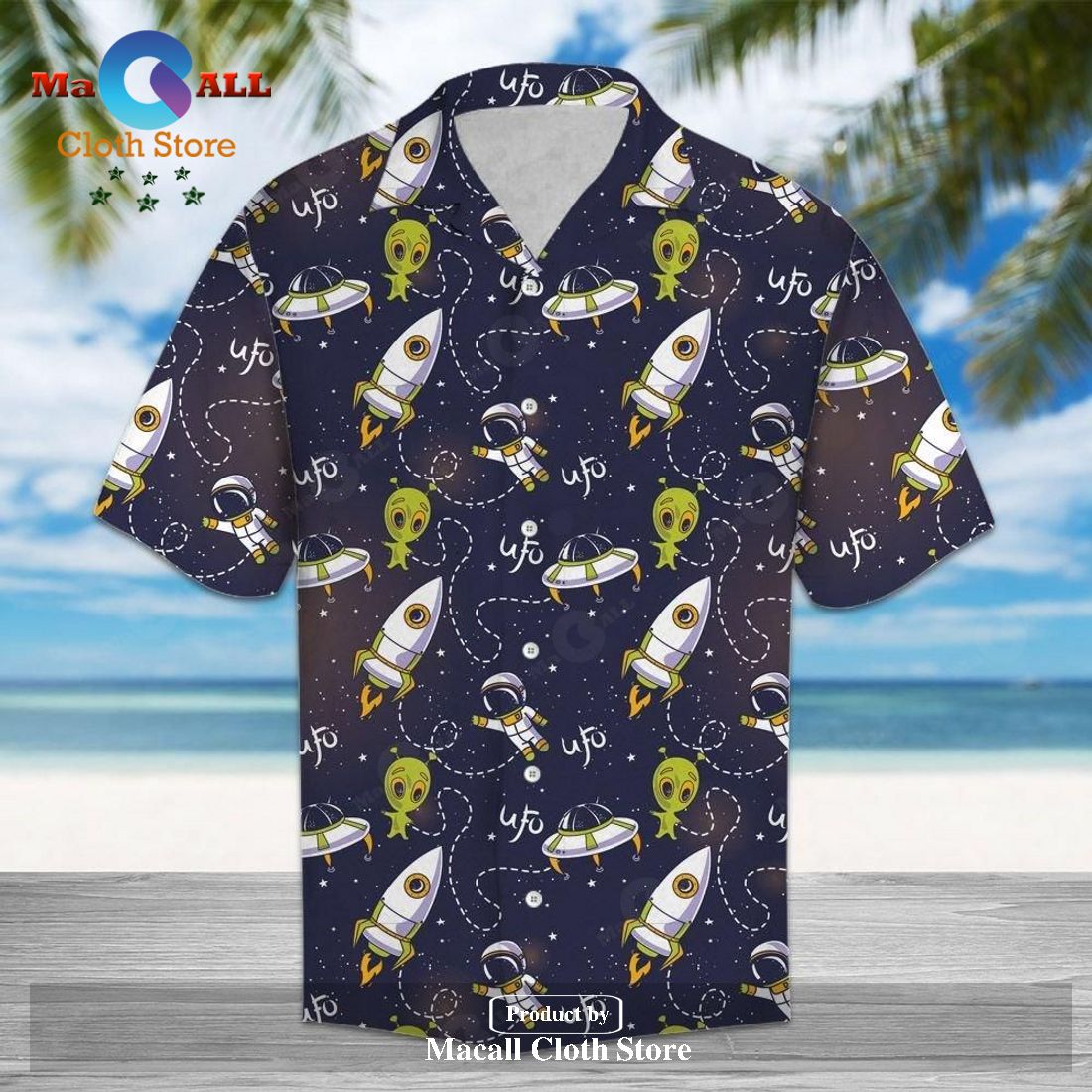 Gifury UFO Hawaiian Shirt Spaceship UFO Alien Pattern Black Hawaii Shirt Gifury UFO Hawaiian Shirt Spaceship UFO Alien Pattern Black Hawaii Shirt