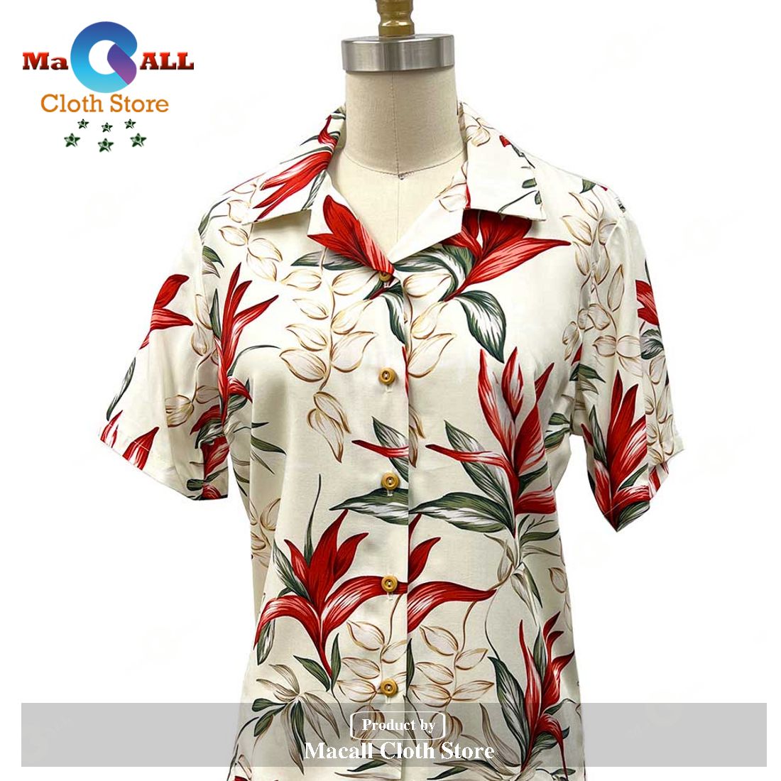 Heliconia Paradise Cream Camp Hawaiian Shirt and Shorts