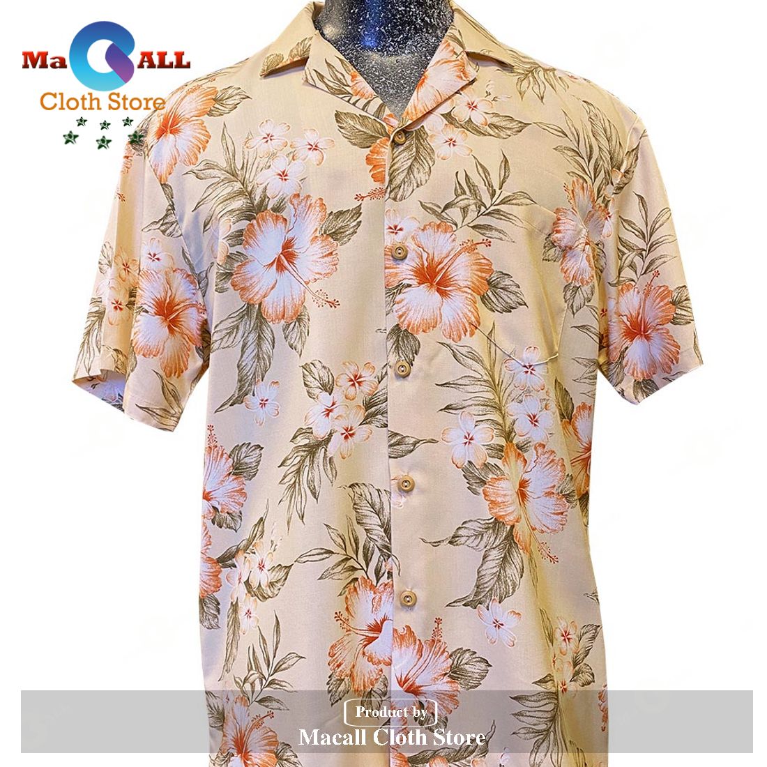 Hibiscus Resort Peach Hawaiian Shirt and Shorts Hibiscus Resort Peach Hawaiian Shirt and Shorts