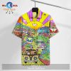 Hippie Hawaii Shirt Hippie Trippy Eyes Mushroom Blue Pink Hawaiian_