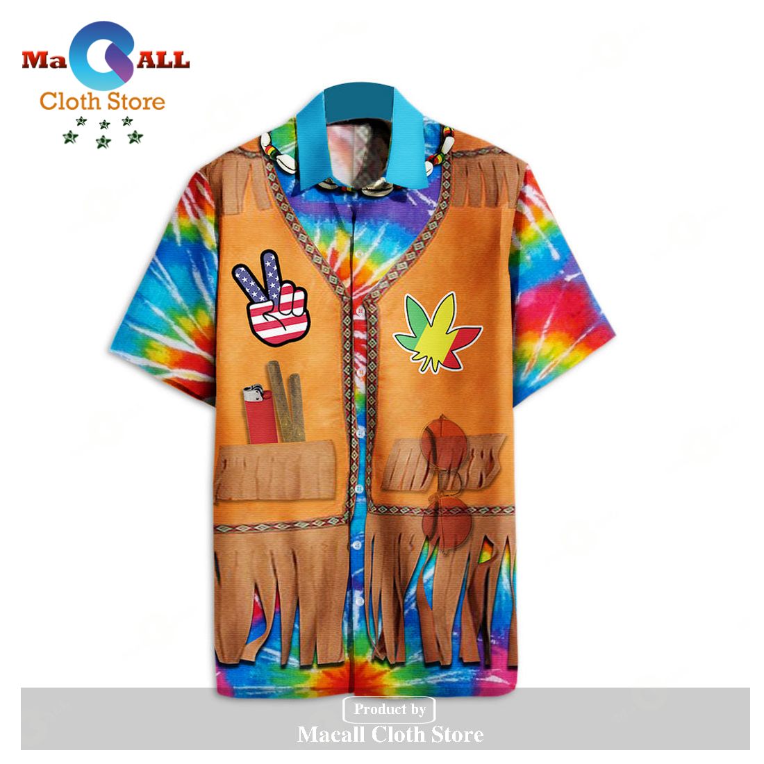 Hippie Hawaii Shirt Woodstock Legalize Tie Dye Costume Hawaiian Aloha_ Hippie Hawaii Shirt Woodstock Legalize Tie Dye Costume Hawaiian Aloha_