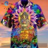 Hippie Hawaiian Shirt Guitars Circle Flowers Pattern Colorful Hawaii_