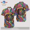 Hippie Hawaiian Shirt Hippie Guitar Man Illusion Multicolor Hawaii Hawaiian Shirt