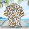 Hippie Hawaiian Shirt Peace Sign Finger Hand Hippie Van Pattern Orange