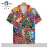 Hippie Shirt Hippie Peace Symbol Leaves Green Blue Hawaiian Aloha Shir