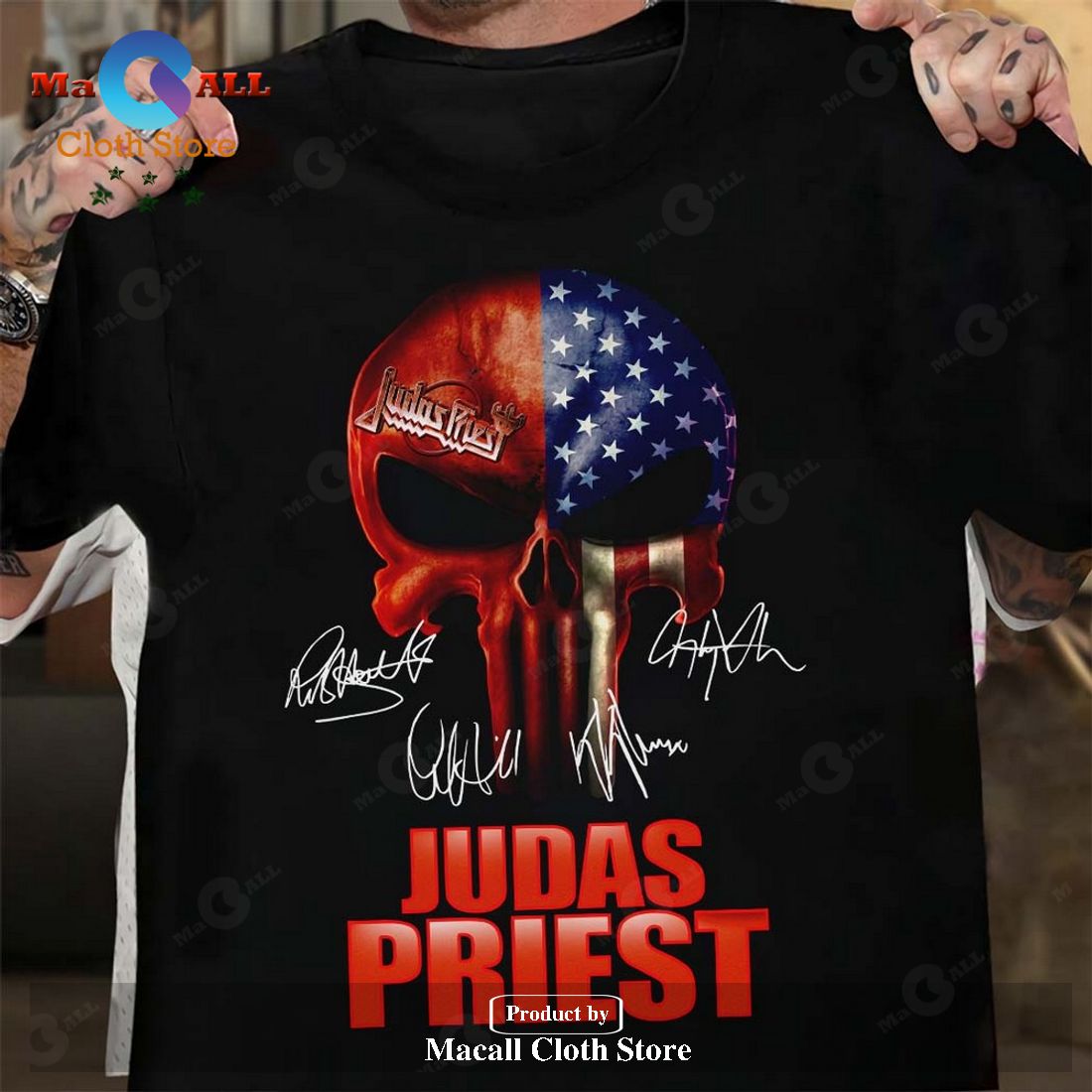 Judas Priest American Flag Skull Unisex Classic T-Shirt Hoodie Sweatshirt Judas Priest American Flag Skull Unisex Classic T-Shirt Hoodie Sweatshirt