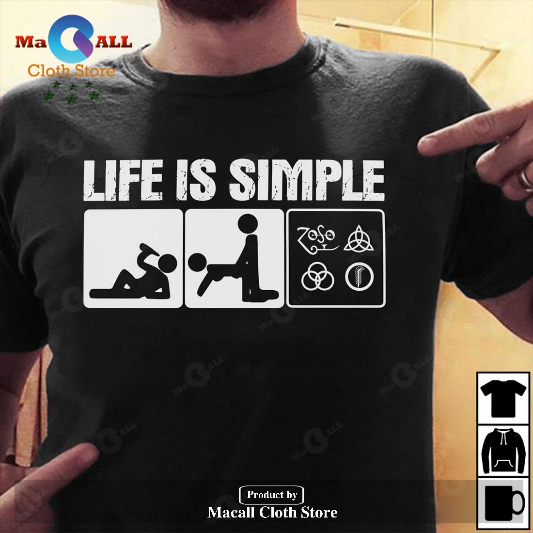 Led Zeppelin Simple Life Unisex Classic T-Shirt Hoodie Sweatshirt Led Zeppelin Simple Life Unisex Classic T-Shirt Hoodie Sweatshirt