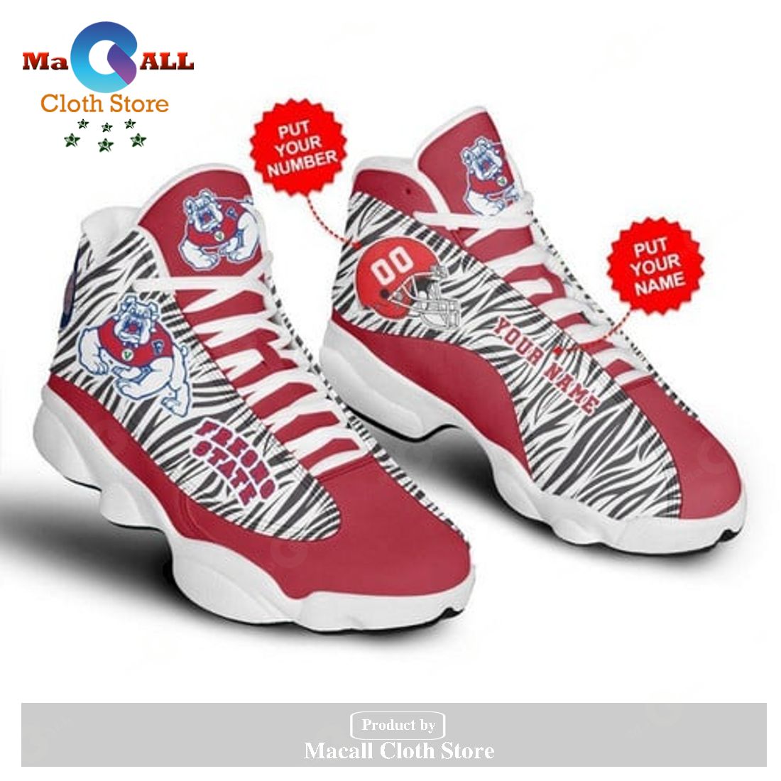 Fresno State Bulldogs  Football Air Jordan 13 Shoes Sneaker,  Gifts For Men Women POD Design