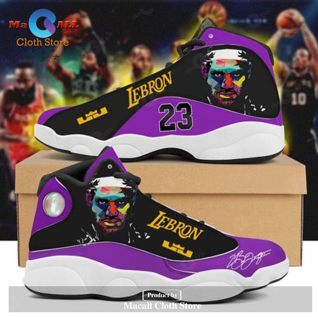 Los Angeles Lakers Logo Air Jordan 13 Sneaker Shoes
