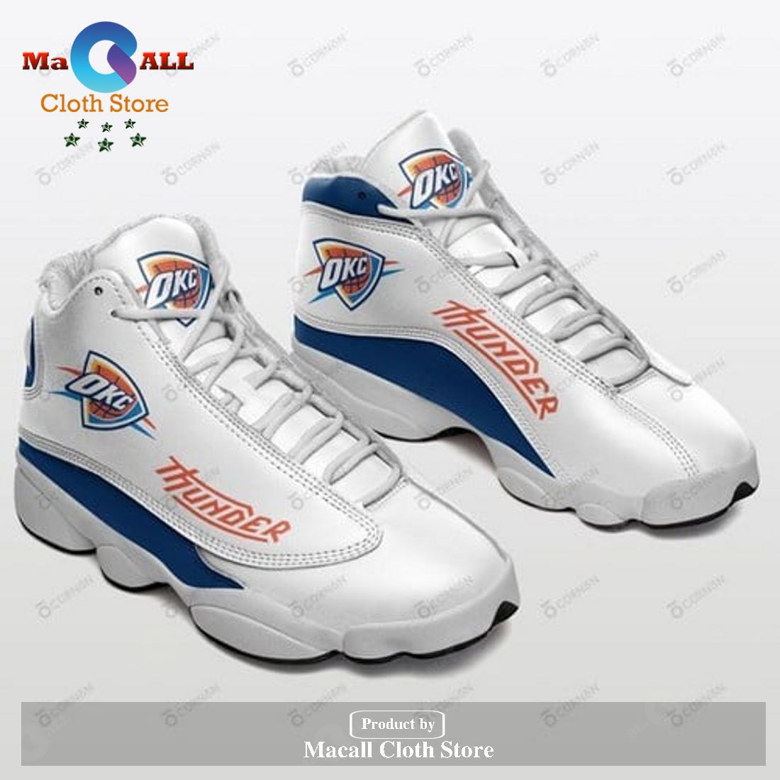 Oklahoma City Thunder Air Jordan 13 Shoes Sneaker, Gifts For Men Women POD Design - 5E31 Oklahoma City Thunder Air Jordan 13 Shoes Sneaker, Gifts For Men Women POD Design - 5E31