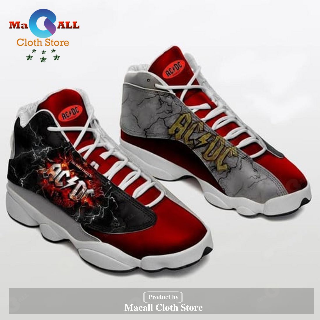ACDC Rock Band form AIR Jordan 13 Sneakers Hard Rock-Gift Shoes For Fan POD Design