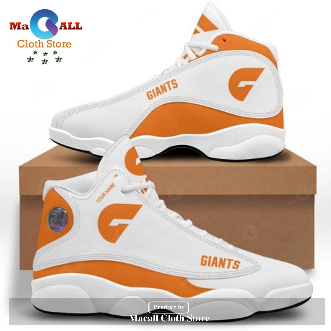Greater Western Sydney Giants AFL Air Jordan 13 Shoes Sneaker, Gift Shoes For Fan POD Design  – LY21