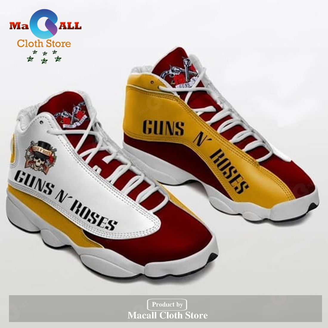 GUNS N ROSES form AIR Jordan 13 Sneakers – Music Team Sneakers Gift Shoes For Fan POD Design