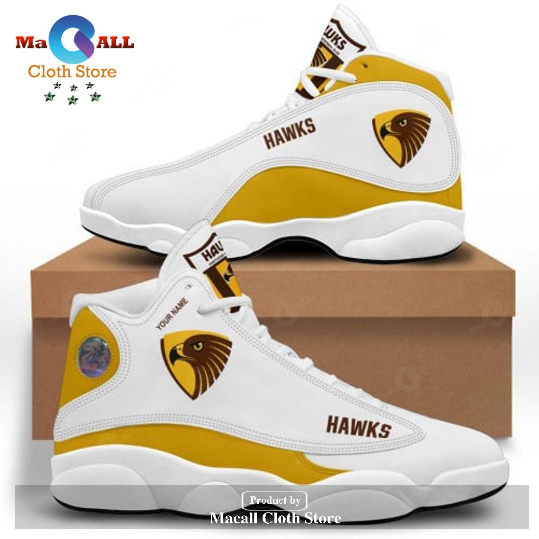 Hawthorn Football Club Air Jordan 13 Shoes Sneaker, Gift Shoes For Fan POD Design – MZ01