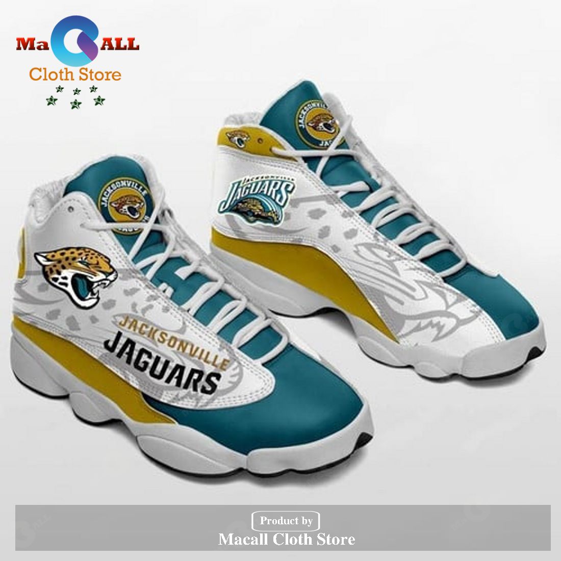 Jacksonville Jaguars form AIR Jordan 13 Sneakers Football Team Sneaker Gift Shoes For Fan POD Design