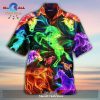 Horse Hawaiian Shirt Fire Horse Pattern Black Red Hawaii Aloha Shirt
