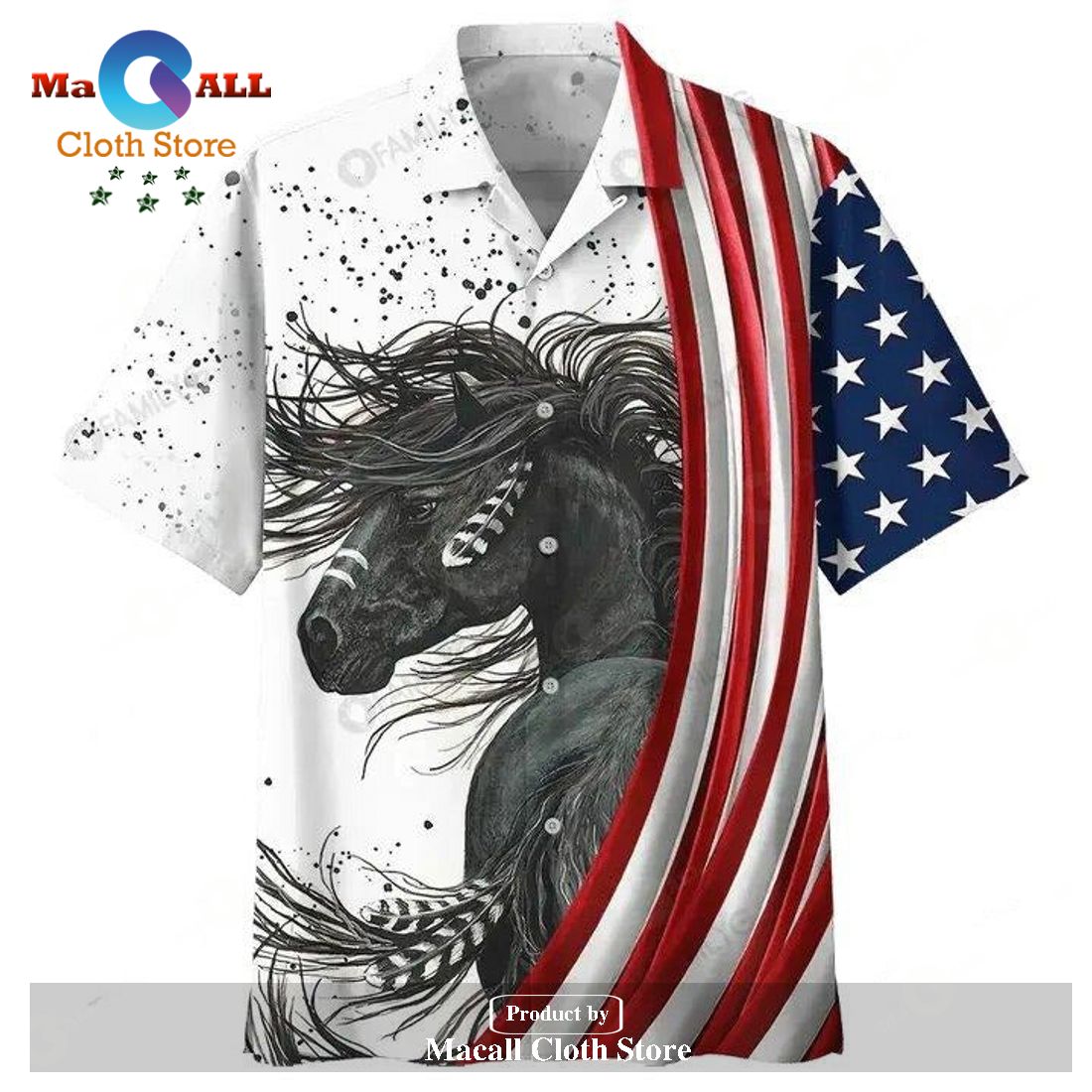 Horse Hawaiian Shirt Native American Black Horse American Flag Hawaiian Shirt Horse Hawaiian Shirt Native American Black Horse American Flag Hawaiian Shirt