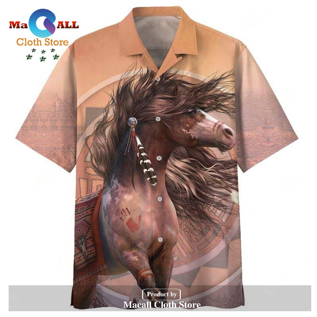 Horse Hawaiian Shirt Native Horse In The Wind Brown Hawaii Shirt Horse Horse Hawaiian Shirt Native Horse In The Wind Brown Hawaii Shirt Horse