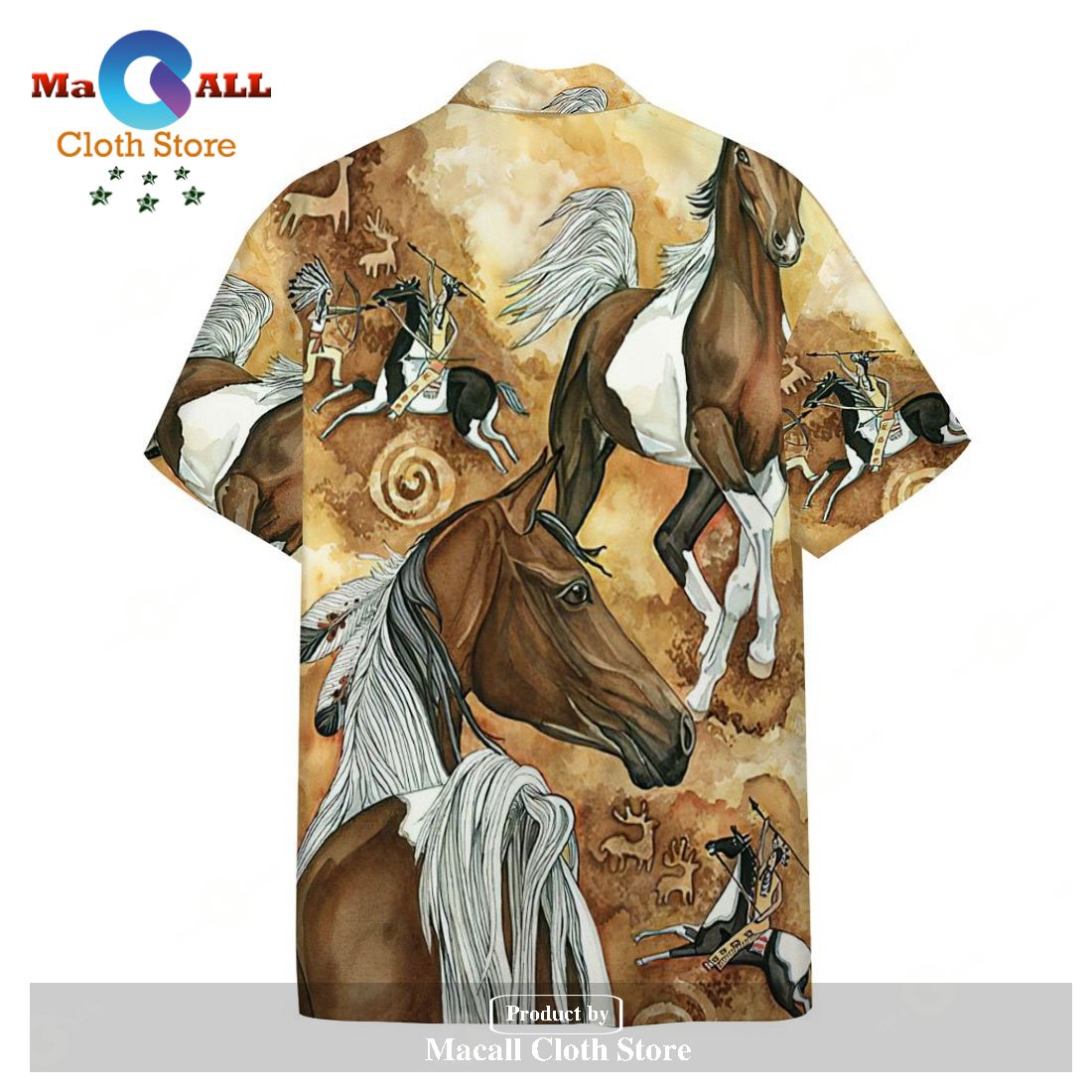 Horse Hawaiian Shirt Vintage Native American Horse Brown Hawaii Aloha Horse Hawaiian Shirt Vintage Native American Horse Brown Hawaii Aloha