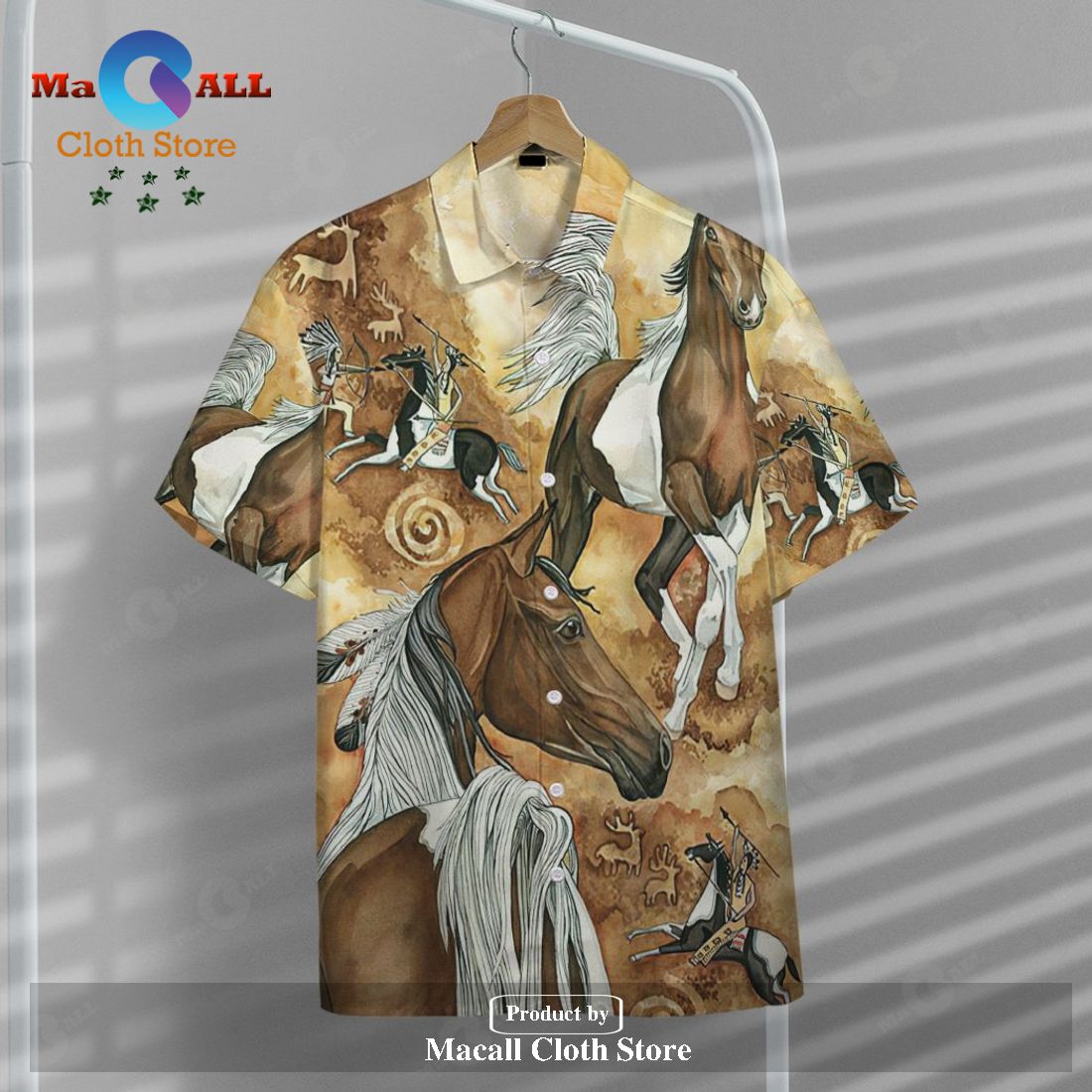 Horse Hawaiian Shirt Vintage Native American Horse Brown Hawaii Aloha Horse Hawaiian Shirt Vintage Native American Horse Brown Hawaii Aloha