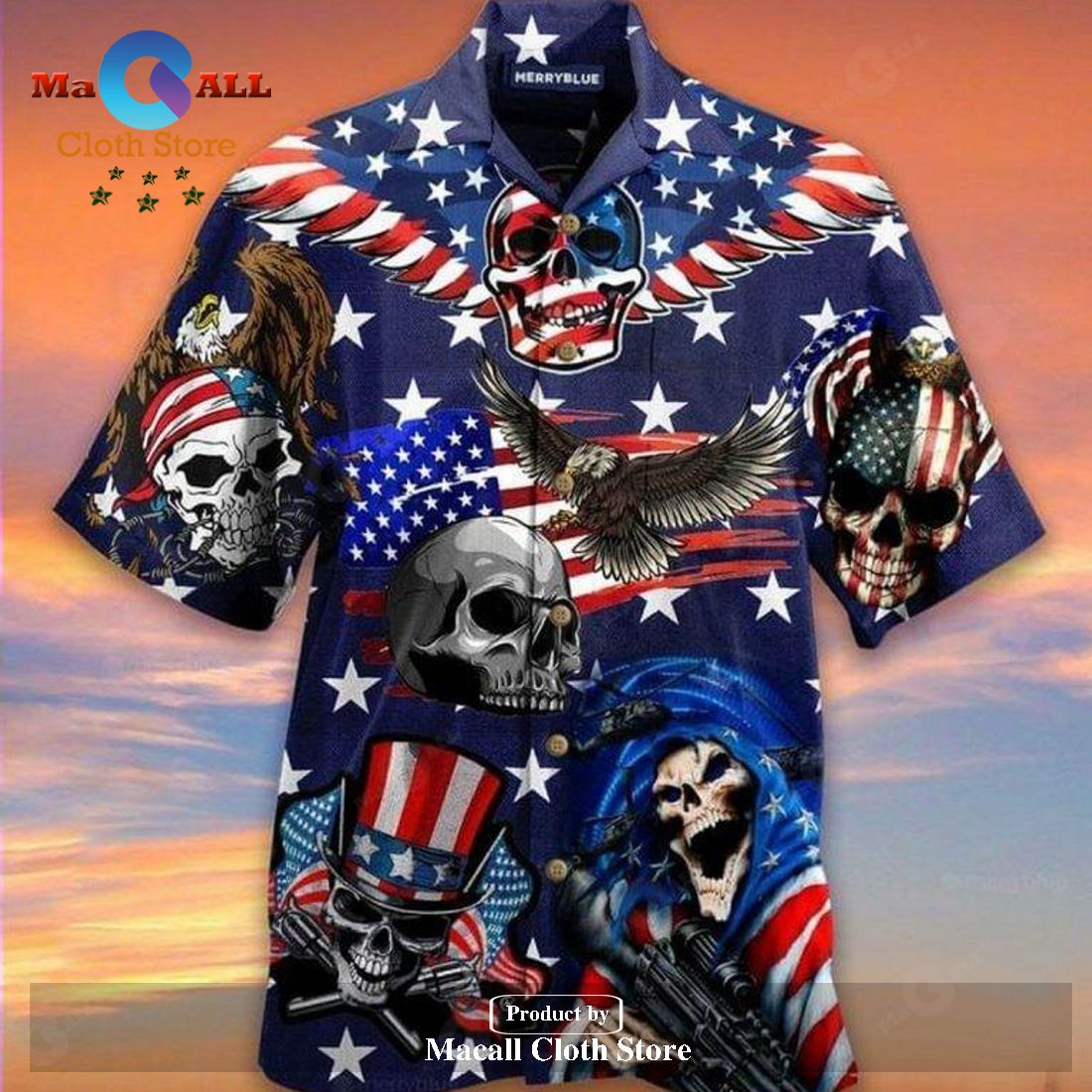 Independence Day Hawaii Shirt Eagle Patriotic Skull American Flag ...