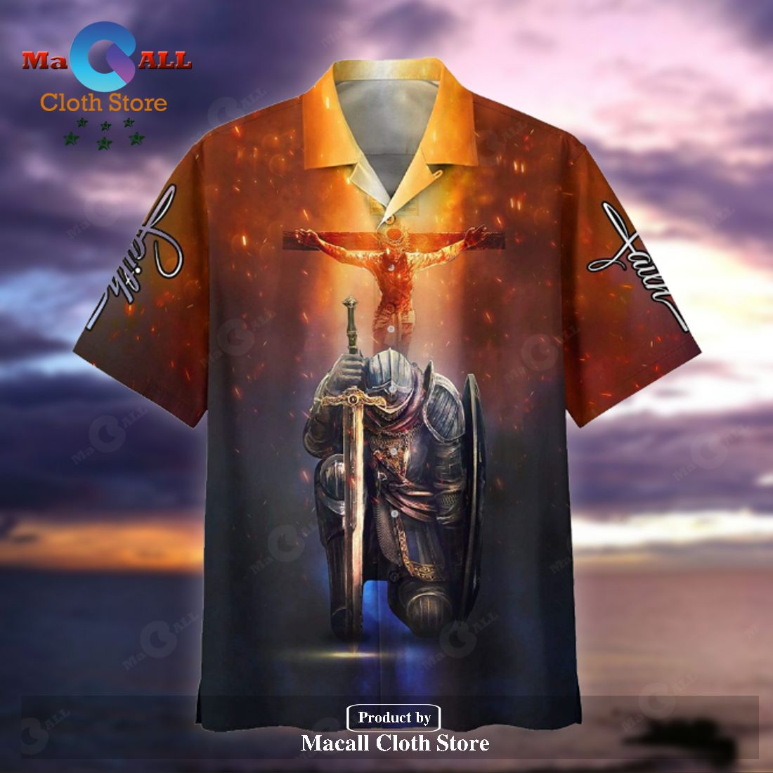 Jesus Hawaiian Shirt Kneeling Knight Faith Jesus Cross Hawaii Aloha Shirt Jesus Hawaiian Shirt Kneeling Knight Faith Jesus Cross Hawaii Aloha Shirt