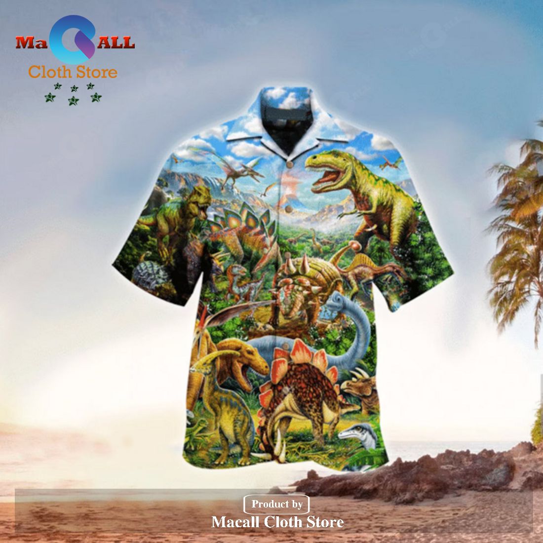 Jurassic Park Hawaiian Shirt Dinosaurs Jurassic World Vintage Hawaiian Shirt Macall Cloth 4867