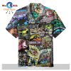 Jurassic Park Hawaiian Shirt Jurassic Dinosaur Prehistoric Black White