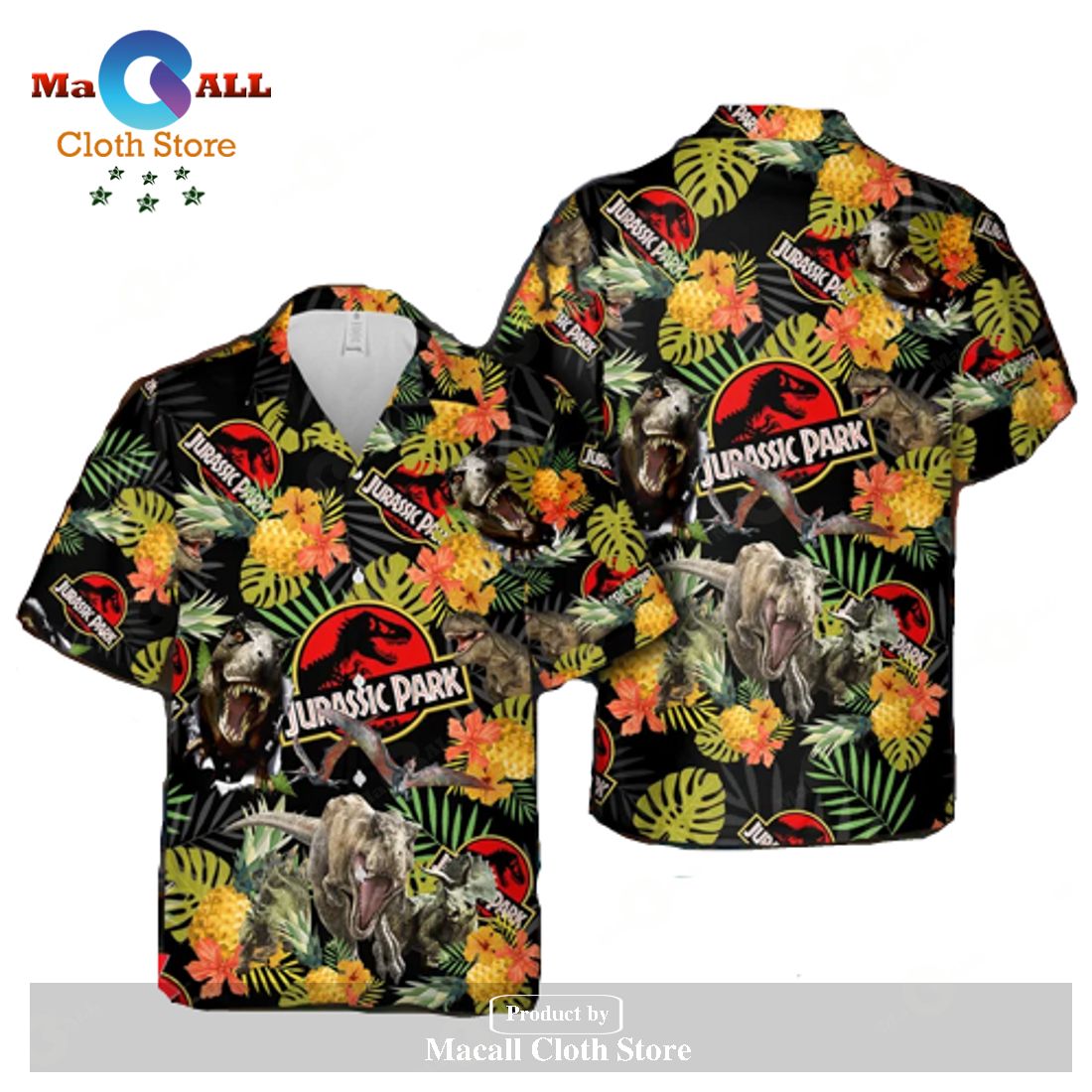 Jurassic Park Hawaiian Shirt Jurassic Park Tropical Dinosaur Hawaii ...