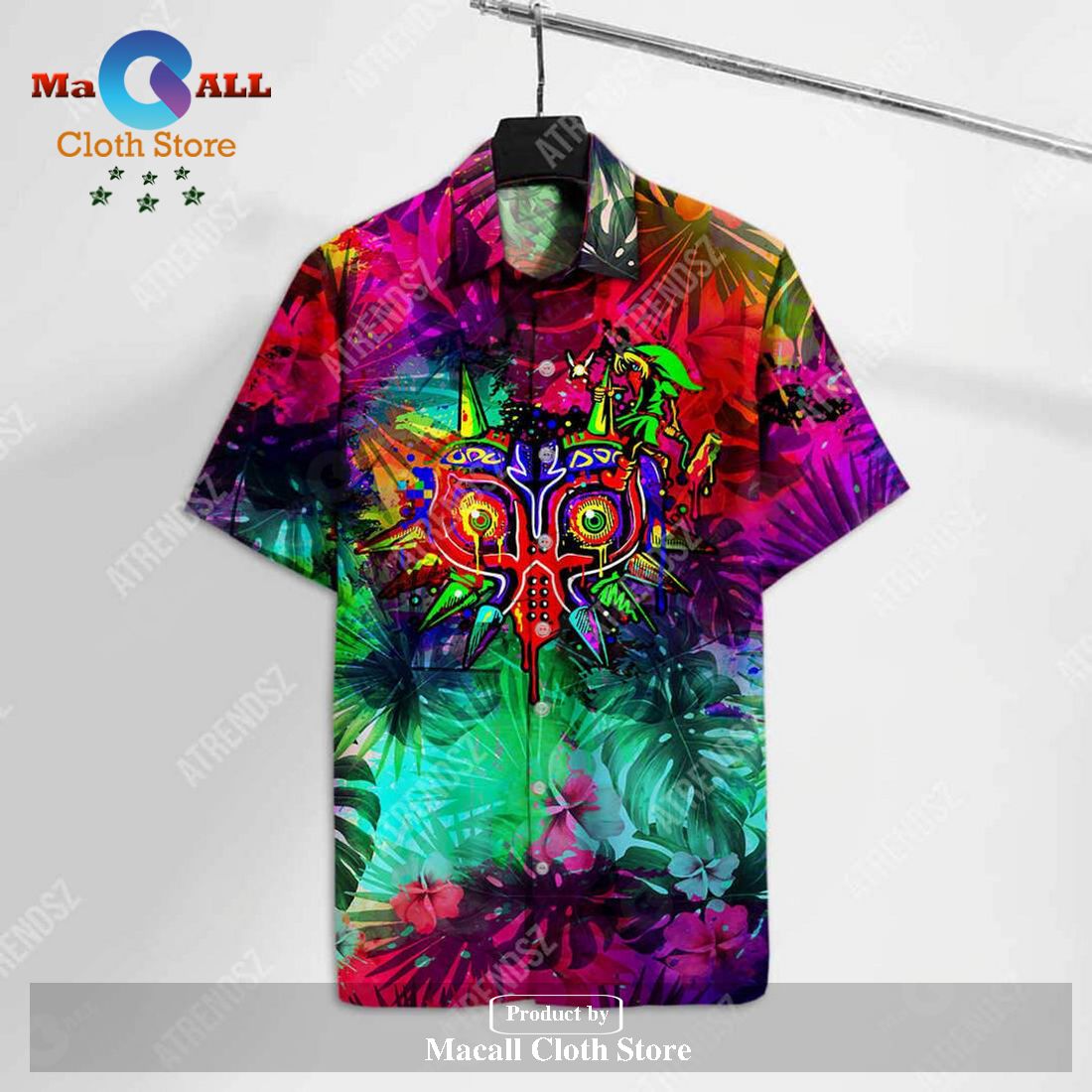 Legend Of Zelda Shirt Watercolor Majora's Mask Tropical a Shirt Hawaiian Shirt Legend Of Zelda Shirt Watercolor Majora's Mask Tropical a Shirt Hawaiian Shirt