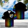 LGBT Love Is Love Pride Month Rainbow Watercolor Black Hawaiian Shirt