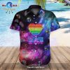LGBT Love Is Love Rainbow Striped Multicolor Black Hawaiian Shirt