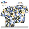 Milwaukee Brewers Name Tropical White Yellow Hawaiian Shirt