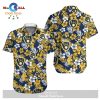 Milwaukee Brewers Symbol Flowers Blue White Hawaiian Shirt